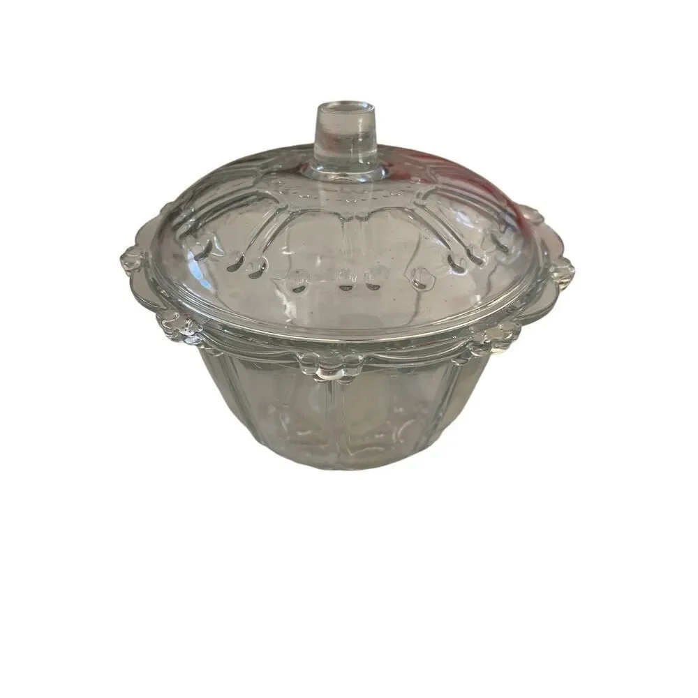 Glass Candy Dish Trinket Bowl Decor Home With Lid